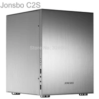 jonsbo c2 silver c2s htpc itx mini computer case in aluminum support 3 5 hdd usb3 0 home theater computer