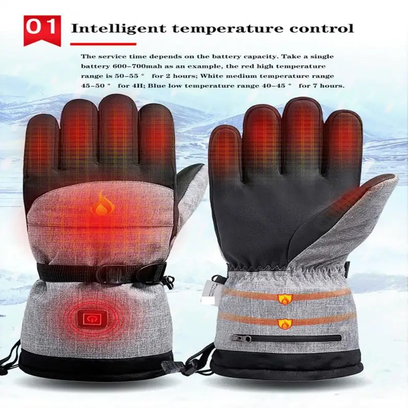

Motorcycle Gloves Waterproof Heated Guantes Moto Touch Screen Battery Powered Motorbike Racing Riding Gloves Winter Heating Glov