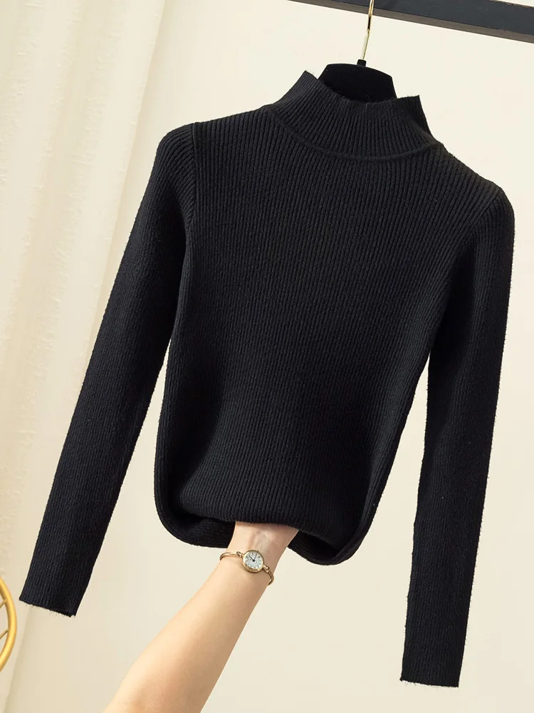 

60% OFF 2021 Spring Winter women long sleeve turtleneck stretchable pullover sweater office pullover korean clothes clothing