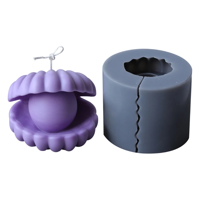 

3D Shell Candle Mold Silicone Clay Soap Mould for Making Soy Wax Beeswax Candles Handmade Art Craft E56C