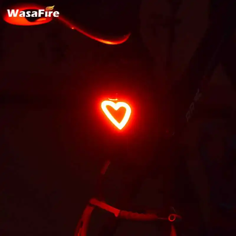 

Велосипедный задний фонарь WasaFire в форме сердца, с USB зарядкой, задний фонарь для велосипеда, 5 режимов, ультра яркий, ночная безопасность, пре...