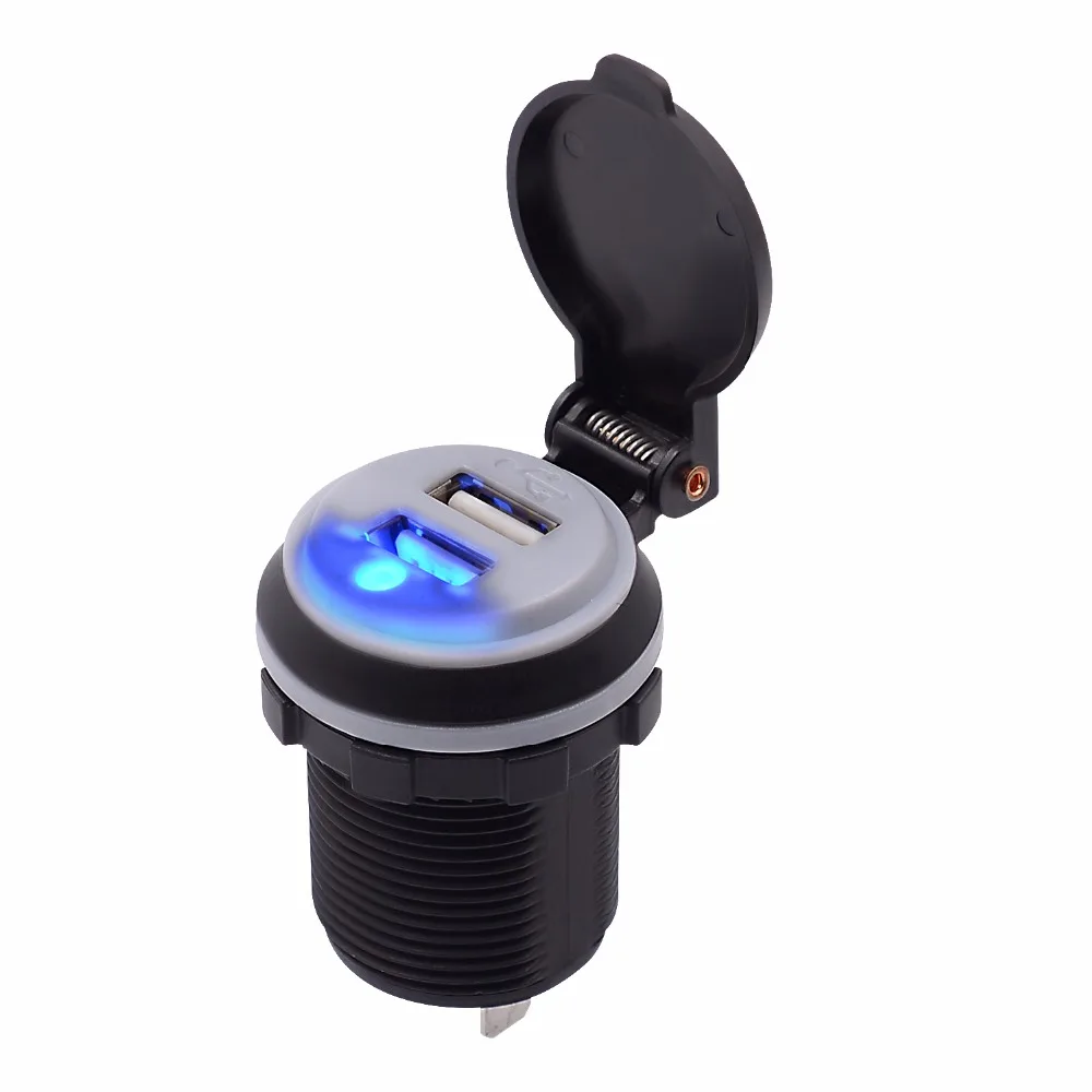 12 24V 4.2A/DC 22W Черный Водонепроницаемый двойной USB автомобильный адаптер зарядное