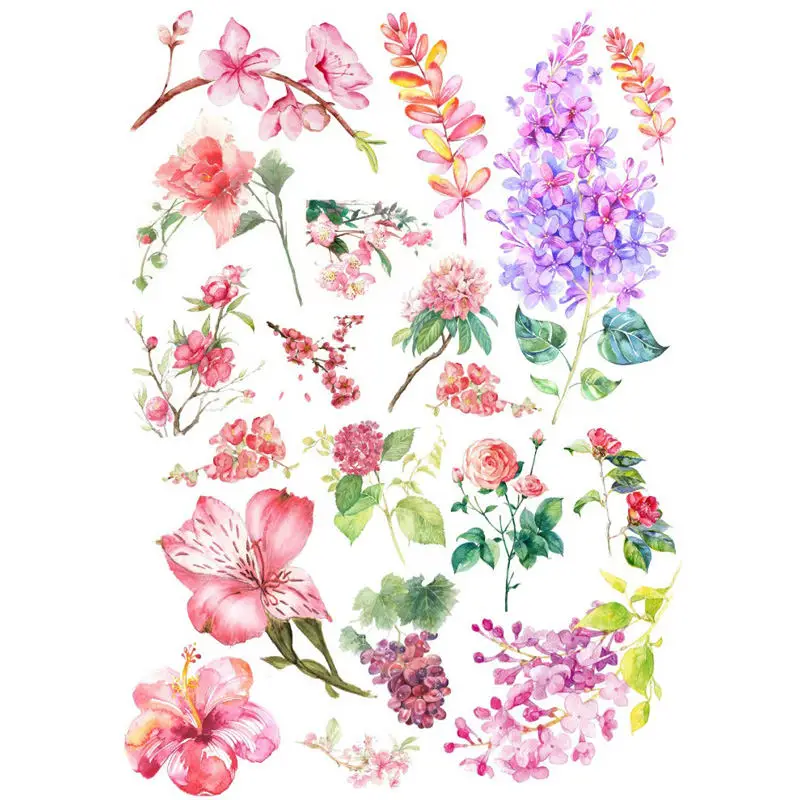 2pcs/lot Spring Colorful Flower Decoration Mohamm Planner DIY Sticker Album Notebook Agenda Toy Stickers Scrapbooking - Цвет: sz07810