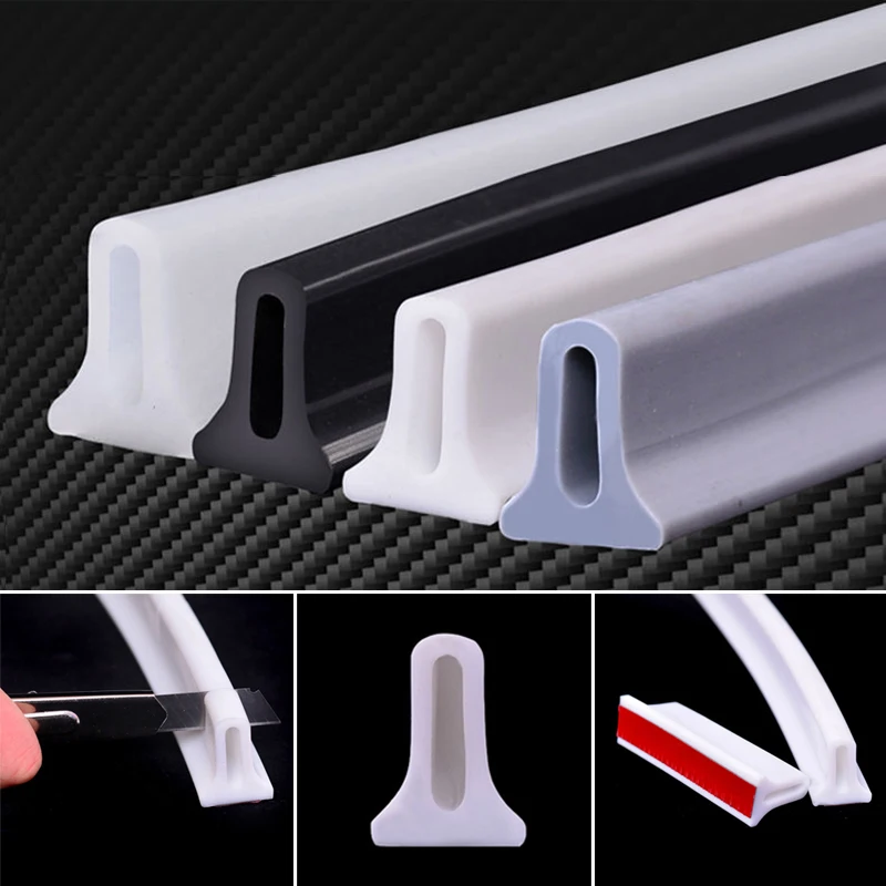 

Collapsible Water Retaining Strip Silicone Self Adhesive Easy to Install Dry Wet Separation Water Barrier for Bathroom Dropship