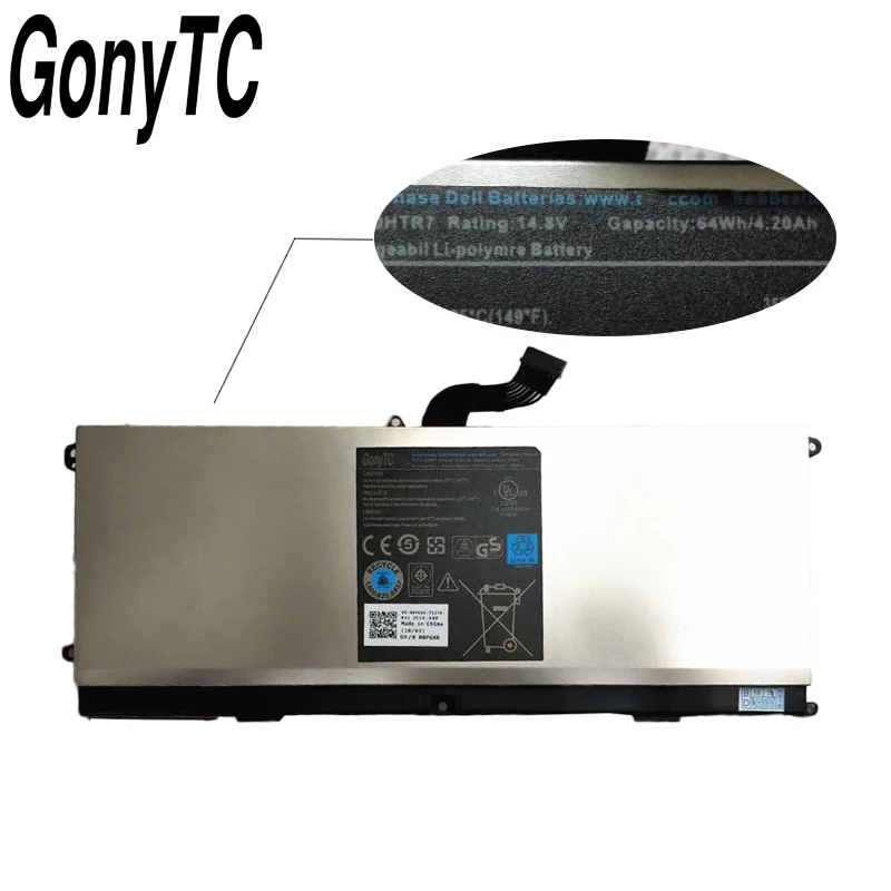GONYTC OHTR7 14 8 в 64 Втч новый оригинальный аккумулятор для ноутбука Dell XPS 15z L511Z 0HTR7 NMV5C