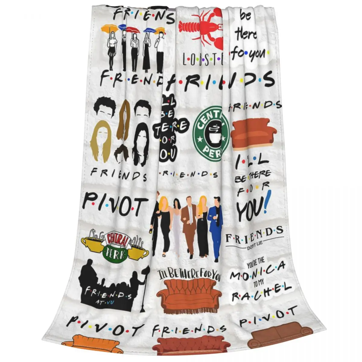 Трикотажное супермягкое покрывало с рисунком из мультфильма Friends Central Perk TV | Дом и