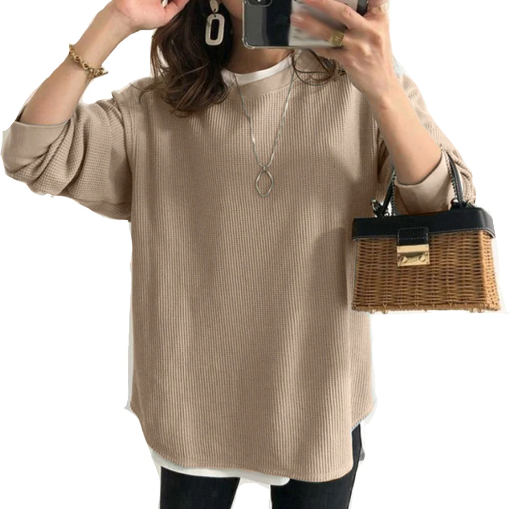 2021 Модная Повседневная Удобная тонкая женская одежда средней длины с круглым