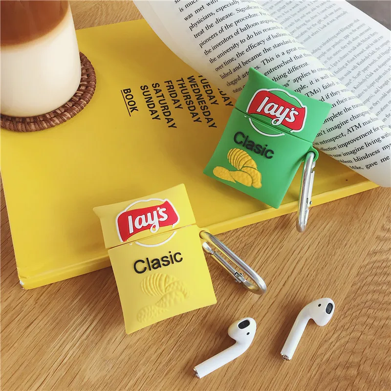 

3D Potato Chips Earphone Case for AirPods 1 2 Silicone Wireless Headphones Protective Charging Box for AirPods Pro Case Cover