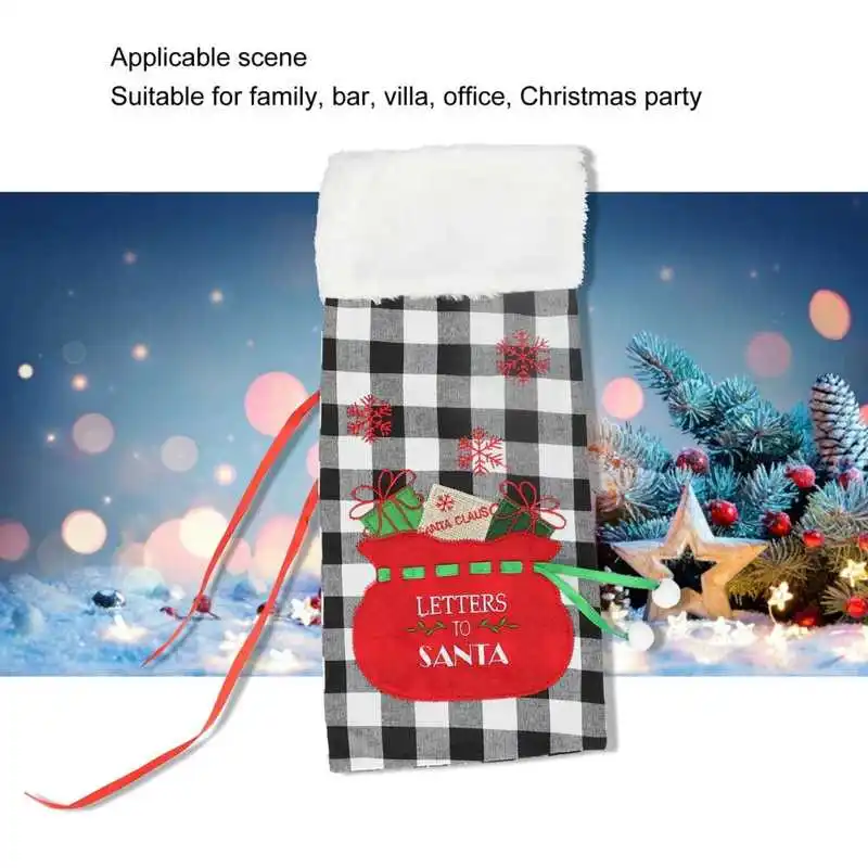 

Grid Design Wine Bottle Cover Wine Bottle Sweater Bag for Home Christmas Party Home Bar for Needlework Bouquet