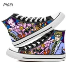 Парусиновая обувь для косплея женщин и мужчин, повседневная обувь с вулканизированной подошвой аниме невероятные приключения Джоджо, кеды на высокой платформе