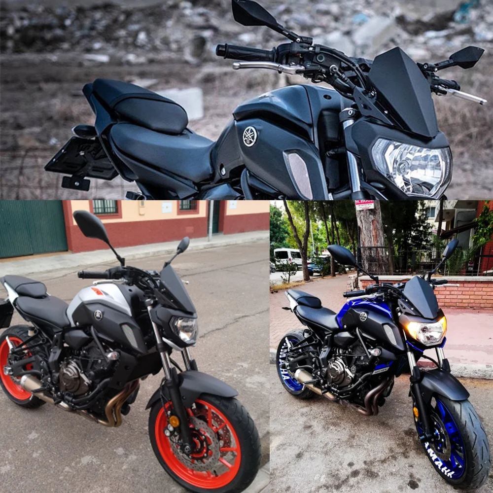 Kemimoto Мотоцикл с ЧПУ лобовое стекло для YAMAHA MT 07 MT07 2018 2019 FZ07 FZ алюминиевая рамка