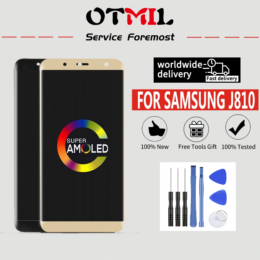OTMIL Original 6'ɿor Samsung Galaxy J8 2018 Adjust Brightness LCD Display Touch Panel Digitizer Replacement J810 SM-J810 |