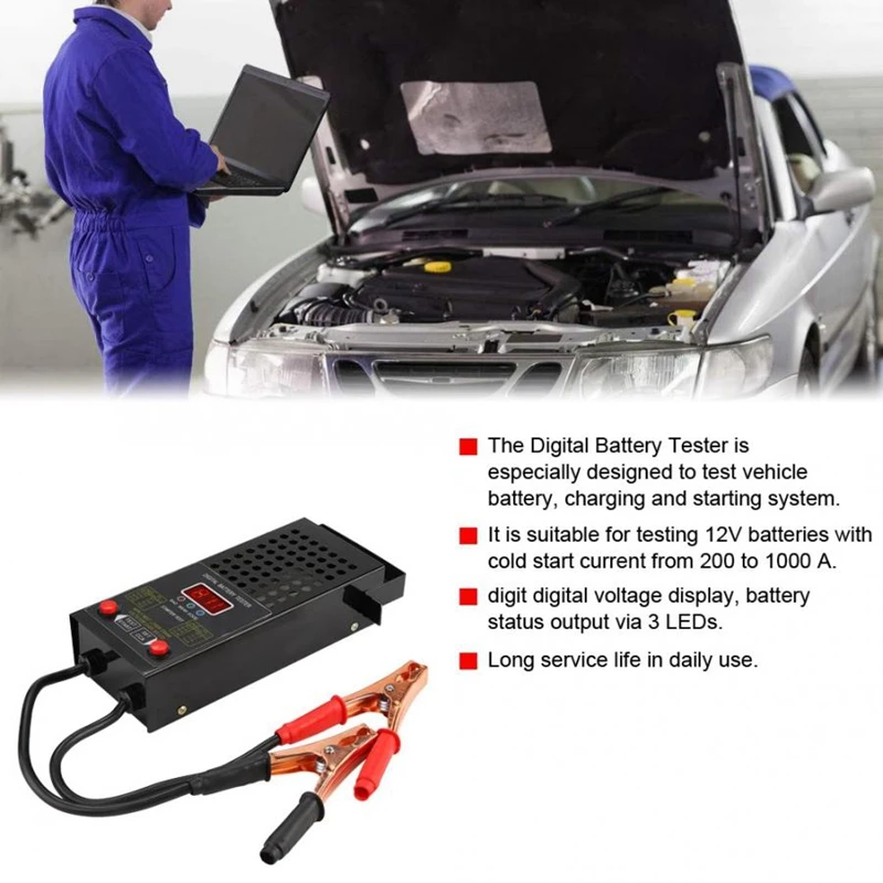 12 В Автомобильный цифровой тестер заряда батареи нагрузки вольт система зарядки
