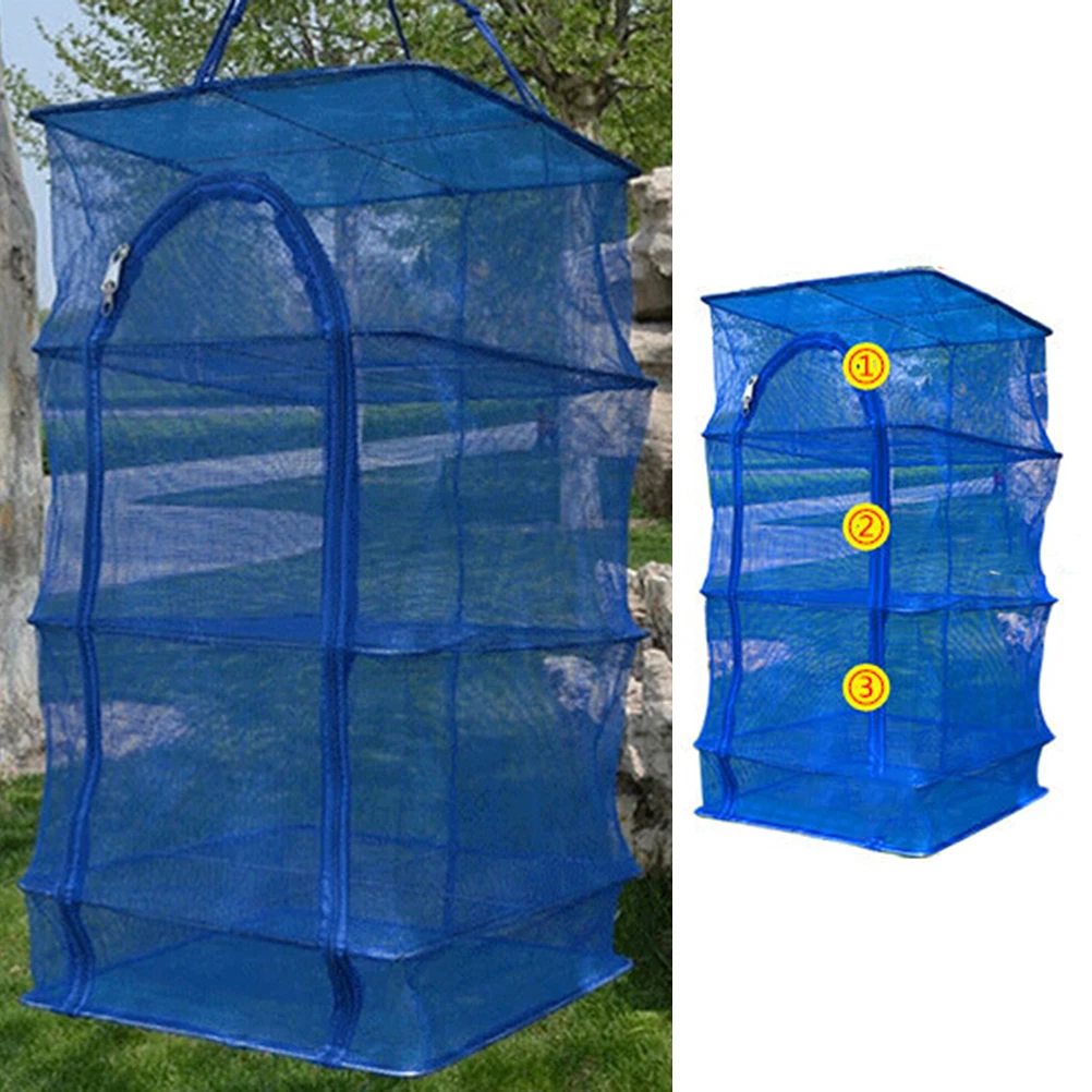 1 шт. 3 Слои полки повесить клетка рыбы стойки для дома и улицы сушки посуды Еда