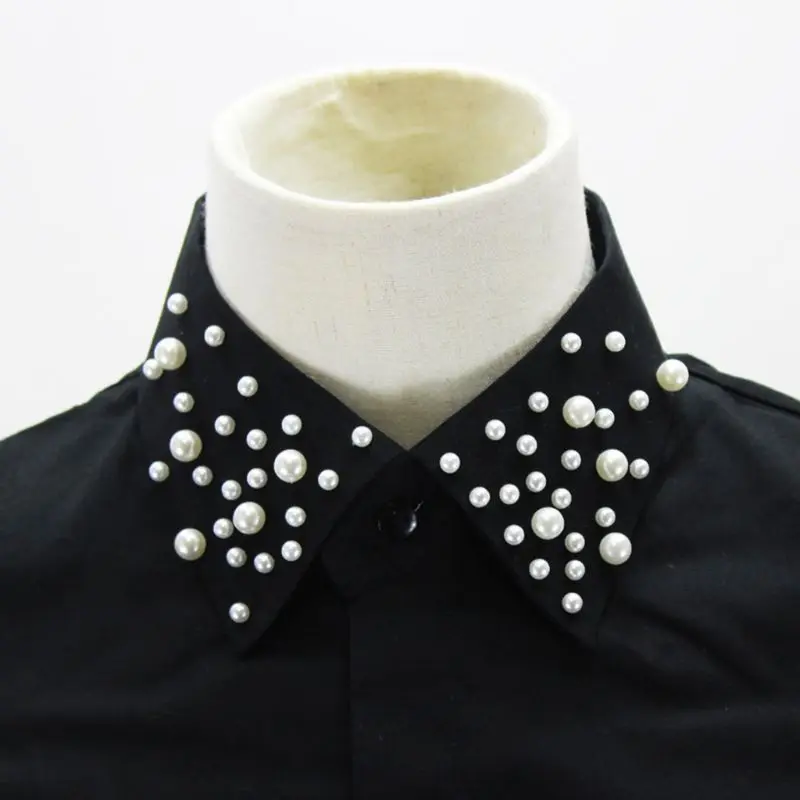 

Fashion Fake Collar Women Pearl Decorate Faux Collar Detachable Collar Lapel Blouse Ladies Adjust Clothes Accessories L4ME