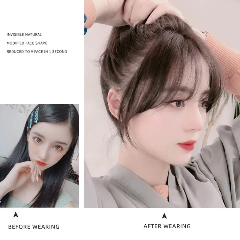 AILIADE коричневые черные верхние челки с 3 зажимами для наращивания волос