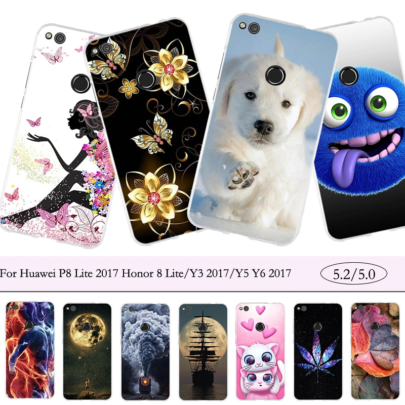 Case for Huawei P8 Lite 2017 Honor 8 Fundas Soft TPU Silicon Cover Y3 Y5 Y6 2016 Llite 2018 Bags |