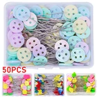 Булавки для пэчворка, 50 шт.кор., булавки для шитья, для рукоделия, булавки для шитья и пэчворка, с большой головкой, швейный инструмент, игла, искусство