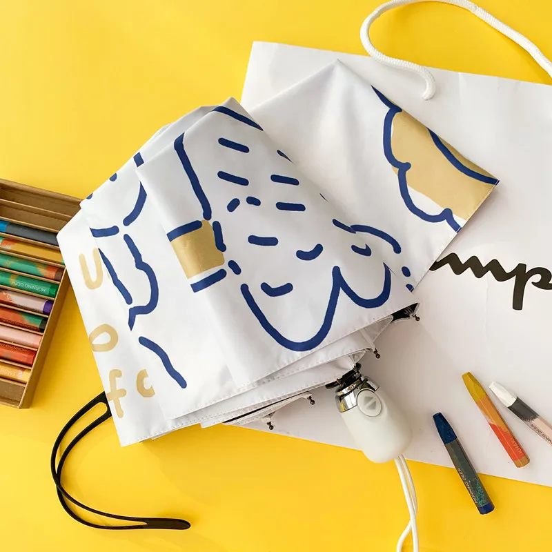 Складной Милый и креативный полностью автоматический зонт от дождя солнца Зонт