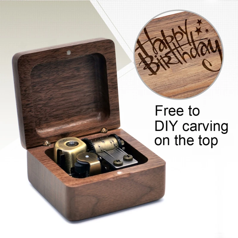 DIY резная деревянная музыкальная шкатулка как творческий (день рождения) подарок