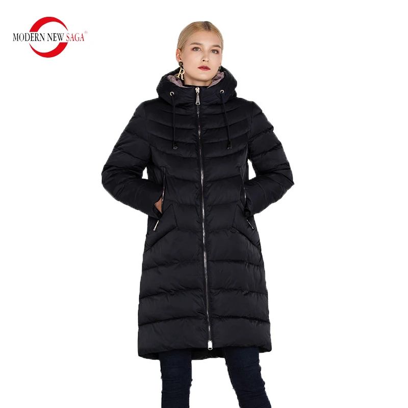 MODERN NEW SAGA 2022 Women Coat Winter Jacket Women Hooded Thick Cotton Padded Coat Warm Parka Women Long Coat Plus Size 4XL-8XL