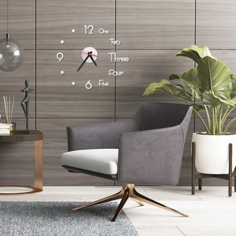 Современные Настенные стикеры часы 3D DIY римские цифры зеркало домашний декор