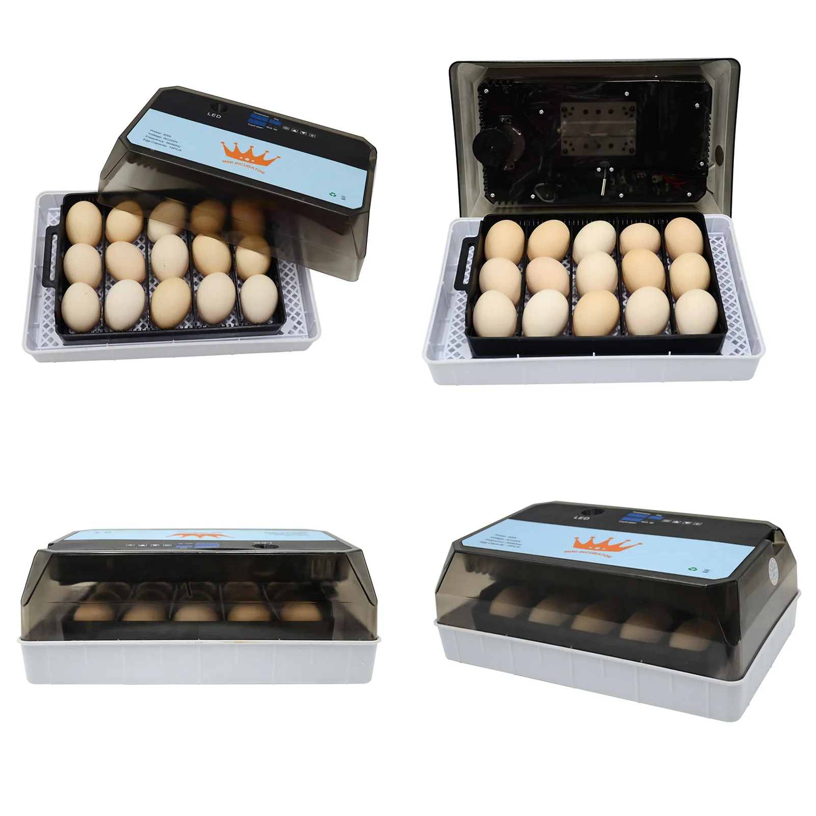 

Egg Incubators Digital Fully Automatic Hatcher for 15 Eggs Chickens Duck Turkey Egg Poultry Eggs Hatcher LED Screen FAS6