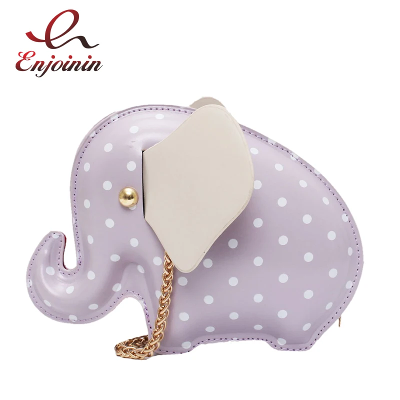 Милая 3D сумка в горошек с изображением слона для девочек на плечо цепочкой