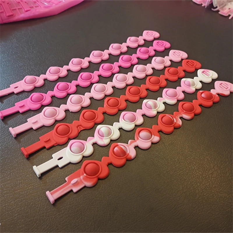 

10 шт./упаковка, силиконовый браслет в форме сердца