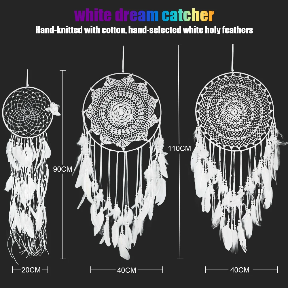 

Large Size Dreamcatcher Nordic Style Dream Catcher Christmas Decoration Home Decor White Wind Chimes Dreamcatcher