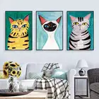 Скандинавская художественная декоративная картина, современный минималистский милый живопись маслом Кот для ресторана, спальни, настенная роспись