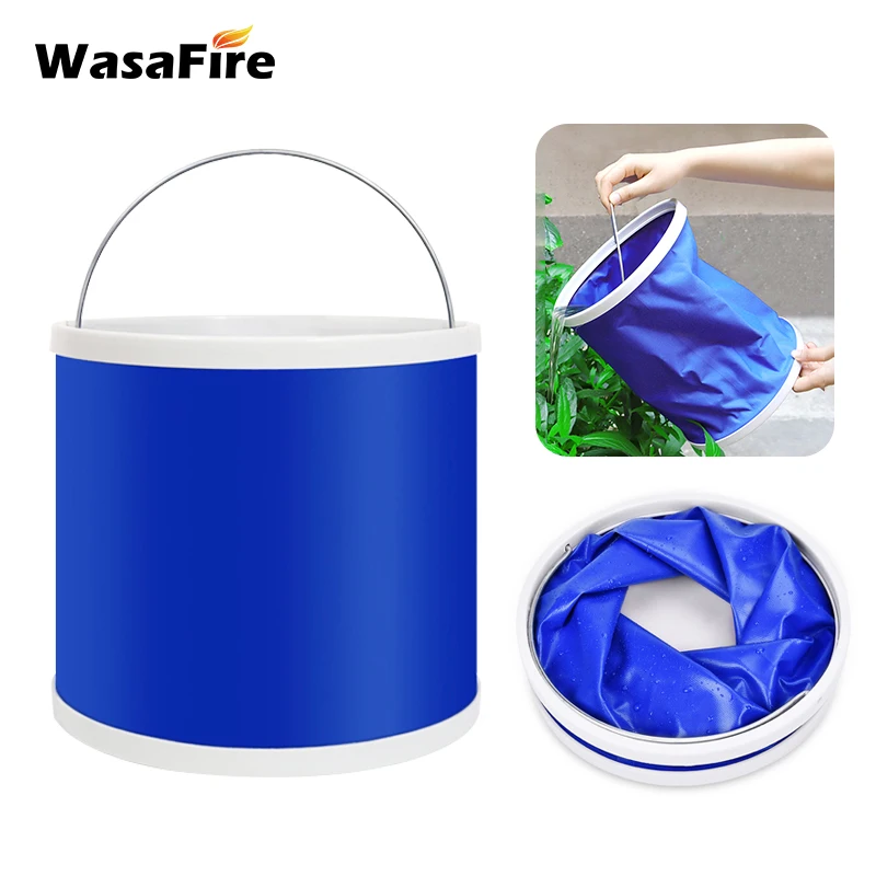 

WasaFire 9L portable bucket water storage bag storage bag waterproof water bag fishing folding bucket collapsible bucket