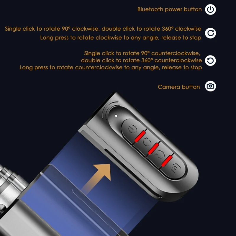 

Selfie Stick,Bluetooth Remote Selfie Stick Single Axis Gimbal Stabilizer Anti-Shake Tripod for with IOS/Android Phone