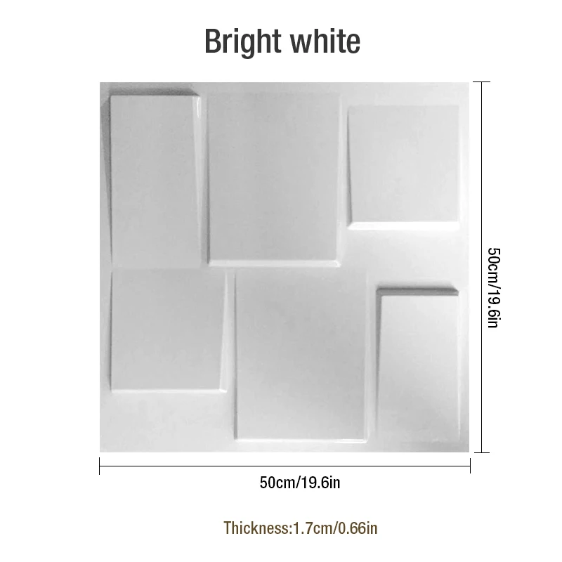Bright white 50x50 см 3D Художественная настенная панель выпуклая 3D мерная рельефная настенная декоративная доска рукоделие декоративный материал настенные наклейки магазин знаки логотип - Цвет: Bright white