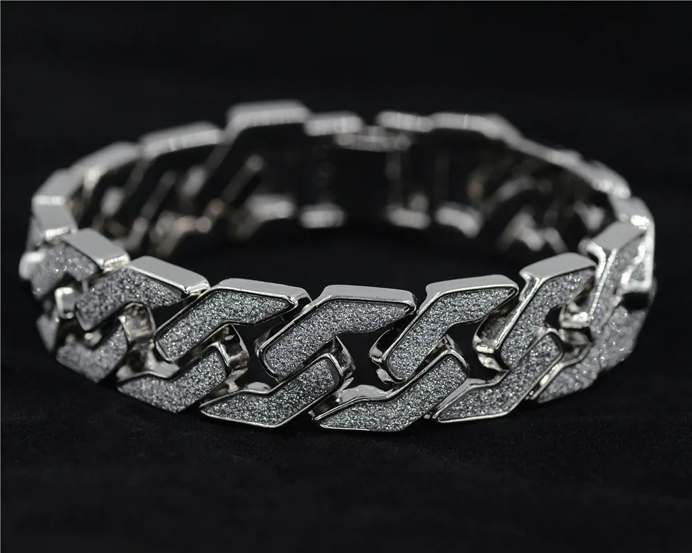 

Personality Hip Hop Bracelet Miami Cuban Chain Gold Plated Bling Jewelry Men's Bracelet