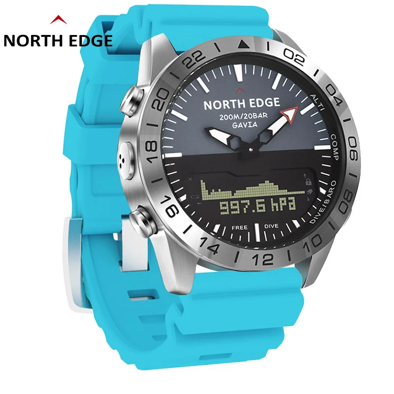 

NORTH EDGE Men Smartwatch Diving Watch Military Army Luxury Full Steel Waterproof 200m Altimeter Barometer Compass Digital Clock