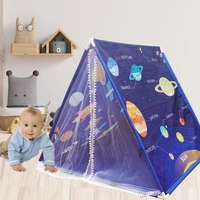 portable childrens space universe teepee tents kids play house wigwam net yarn tassel curtain anti mosquito house game tent