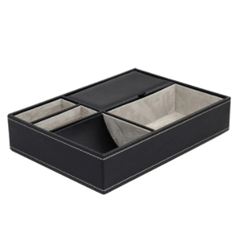 

Storage Box PU Leather Desk Organizer Holder Remote Controller Case Name Card Holder Office Accessory Supplies