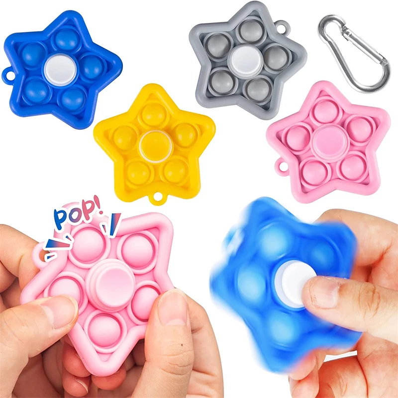 

Dropshipping Simple Dimple Fidget Spinner Pop Toys Antistress Relief Keyring Push Bubbles Hand Spinner Toys for Children Gifts