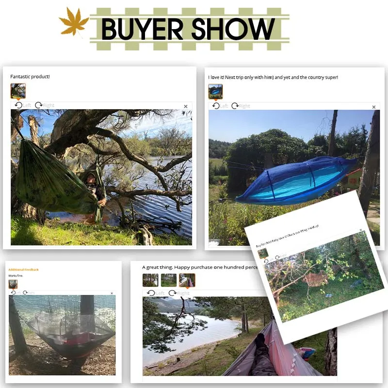 

1-2 Person Portable Outdoor Camping Hammock with Mosquito Net High Strength Parachute Fabric Hanging Bed Hunting Sleeping Swing