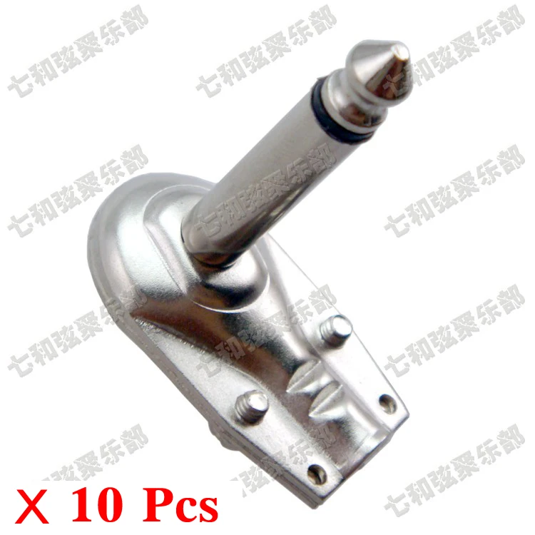 

10 Pcs 6.35 mm 1/4 inch Mono Male Plug Right Angle 90 Microphone Audio Guitar Bass Cable Connector plug (FS-CR)