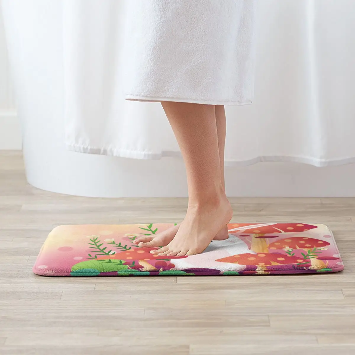 Симпатичный мультяшный Придверный коврик с кроликом и грибом для ног ванной