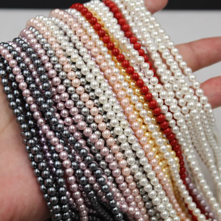

4MM Color Shell Color Pearl Beads Suitable For Making Necklace Bracelets Various DIY High Quality Jewelry Delicate Beads