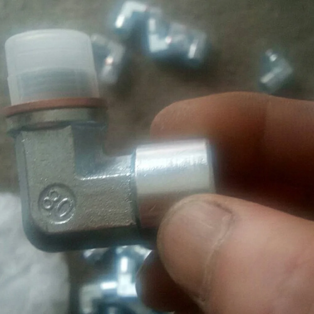 Интерфейс выхлопной кислородный датчик 90 градусов Серебристый Стальной адаптер