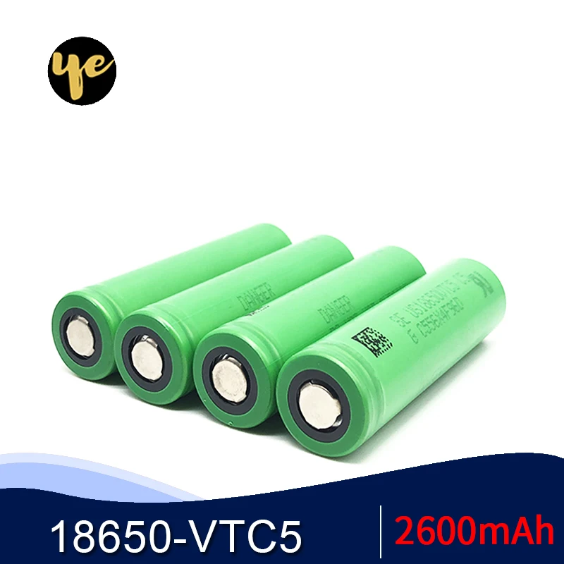 4 шт. 100% Оригинальная 18650 аккумуляторная батарея VTC5 2600mAh 3 7 V непрерывный разряд 30A