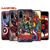 marvel avengers for xiaomi redmi note 10 10s 9 9t 9s 9pro max 8t 8pro 8 7 6 5 pro 5a 4x 4 soft black phone case