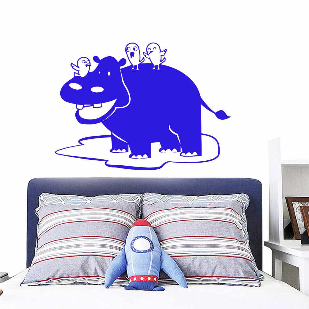 Современные настенные наклейки гиппопопотамы самоклеющиеся художественные
