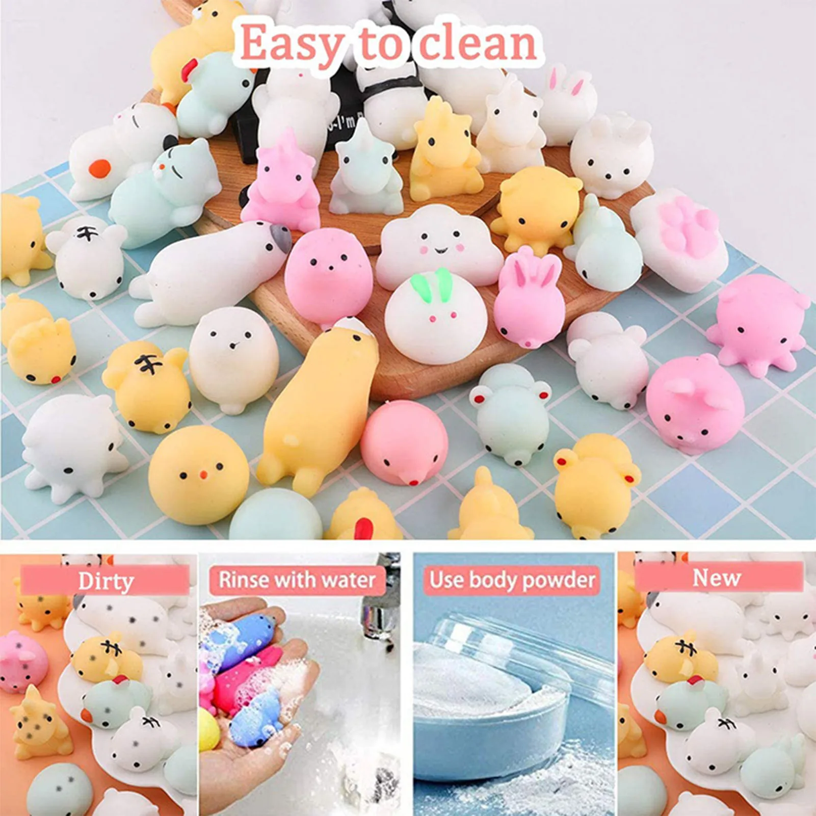 50 шт в наборе Kawaii мягкие игрушки милые животные Антистресс мяч Squeeze Моти рост