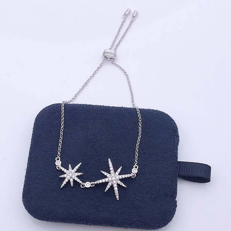 

Women's High quality personalized double meteor bracelet with six pointed star and zircon