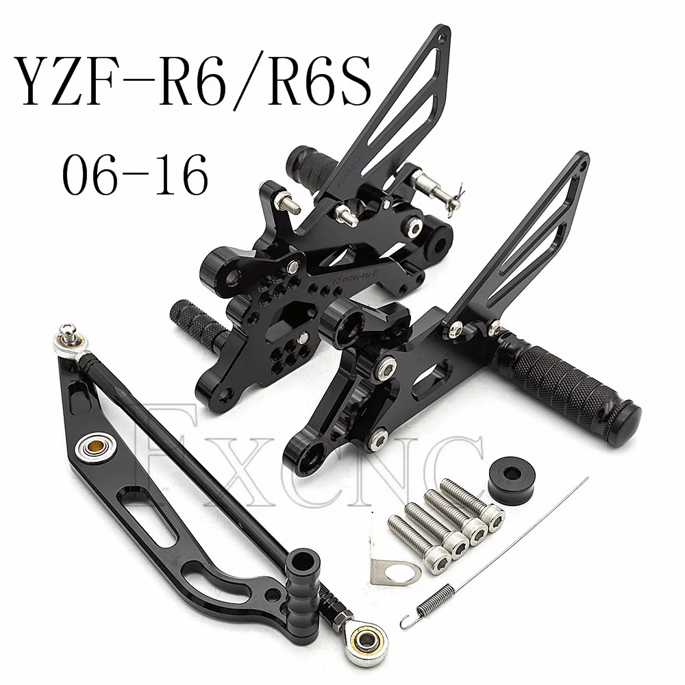 Мотоцикл алюминий Rearset подножек для Yamaha YZF R6 YZF-R6 YZFR6 2006-2016 ЧПУ Регулируемые